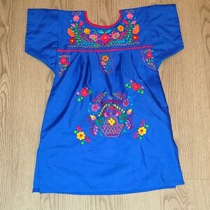 Girls Mexican embroidered dress